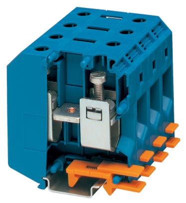 Phoenix Contact Feed-Through Terminal Block; UKH  50 BU; 150A; 600V; 1-Level; #6 - 1/0; Screw Connection; Blue